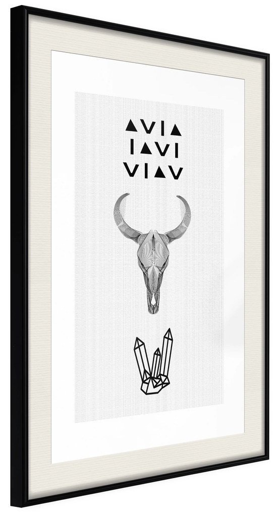 Artgeist Plagát - Animal Skull [Poster] Veľkosť: 30x45, Verzia: Zlatý rám s passe-partout