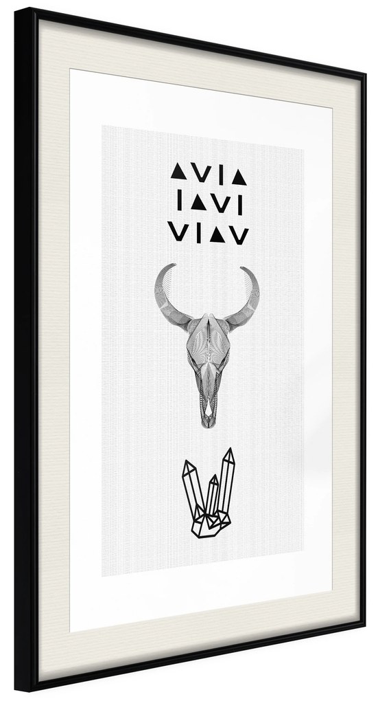 Artgeist Plagát - Animal Skull [Poster] Veľkosť: 40x60, Verzia: Zlatý rám