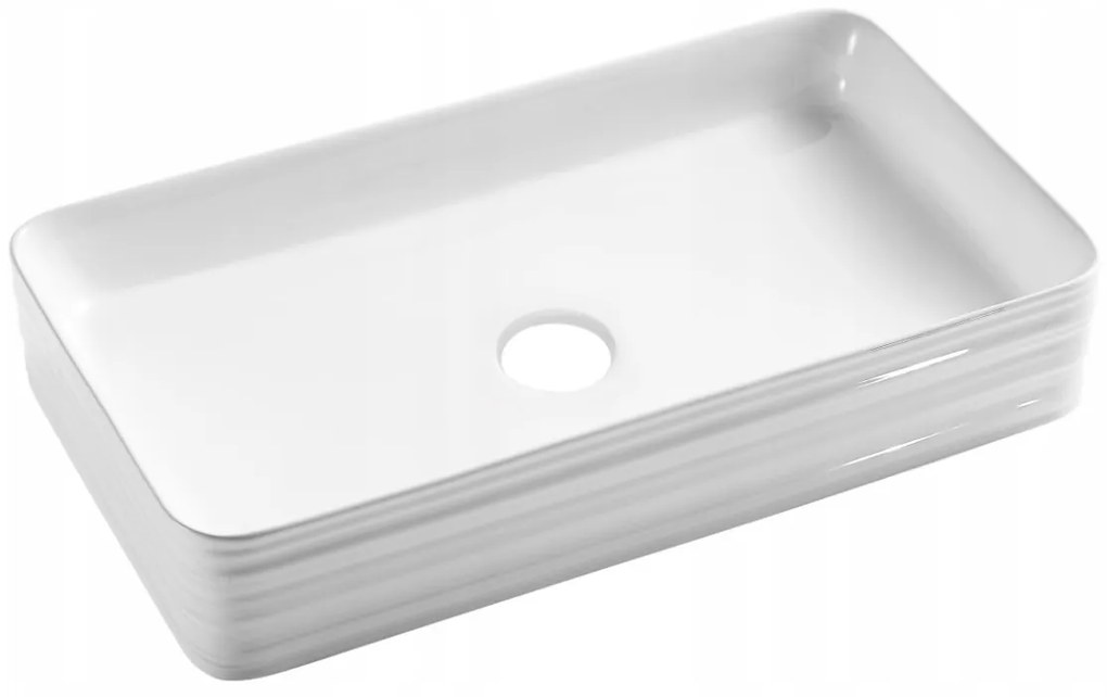 Invena Akte, umývadlo na dosku 66x38x12 cm, biela, INV-CE-54-P01-C
