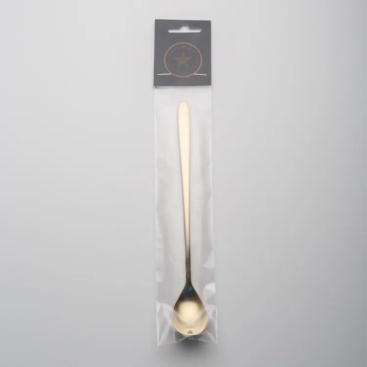 Latte lyžička so srdiečkom PVD champagne - Love Cutlery (116625)