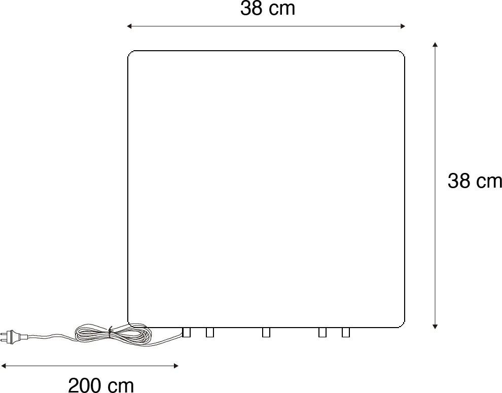 Inteligentné vonkajšie svietidlo biele 38 cm štvorcové vrátane LED A60 IP44 - Nura
