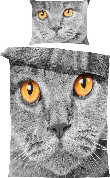 Obliečky Mačací pohľad (Rozmer: 1x140/220 + 1x90/70)