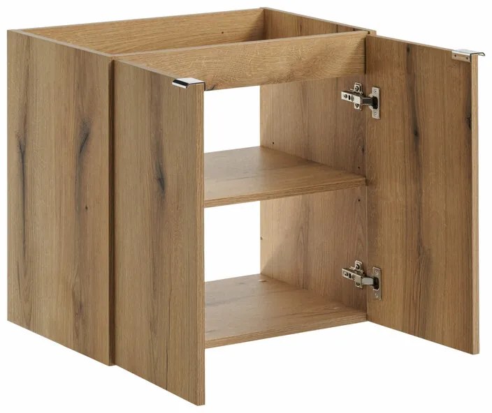 Závěsná skříňka Nova Oak II s deskou 60 cm dub evoke/bílá