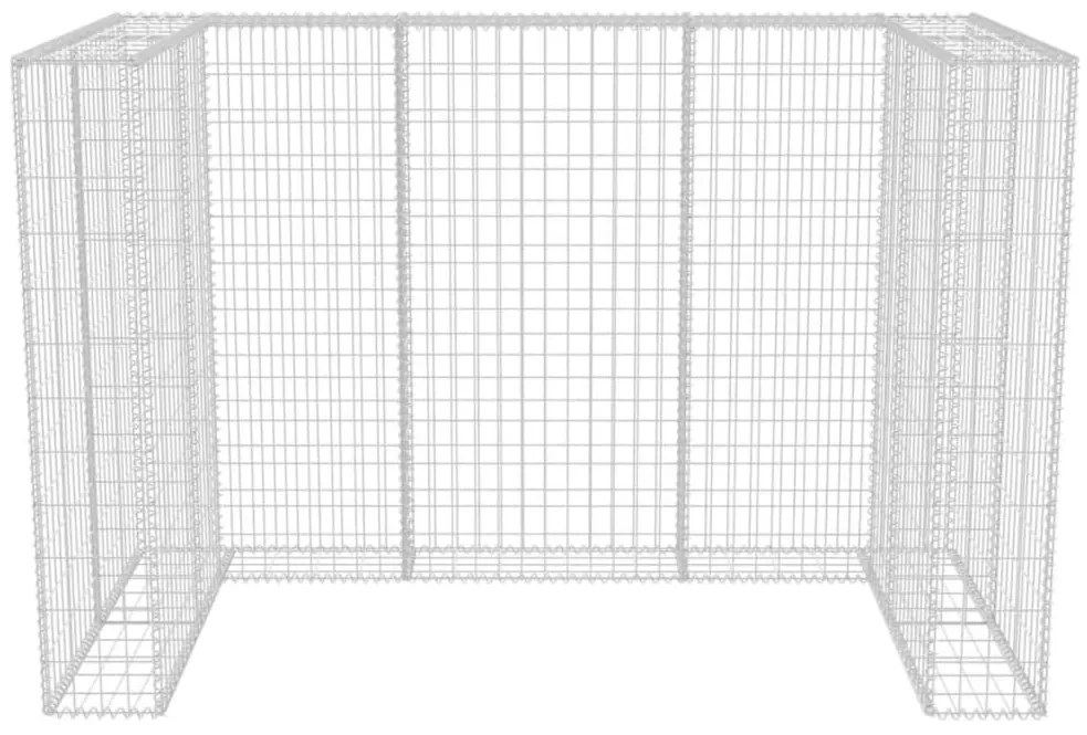 Gabiónová ohrada na dvojitý odpadkový kôš, oceľ 180x100x120 cm