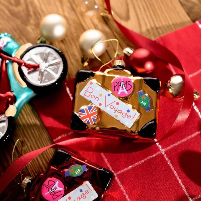 Vianočná ozdoba GLASSO cestovný kufor 714962