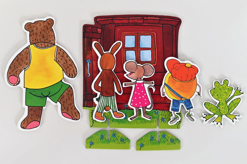 MARIONETINO – Boudo, budko s Koblížkom – bábky 5 ks + domček