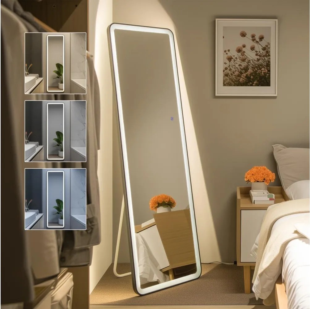 BRILAGI - Voľne stojace zrkadlo ELEGANZA LED/42W/230V 160x50 cm IP44 CRI 90 stmievateľné+CCT