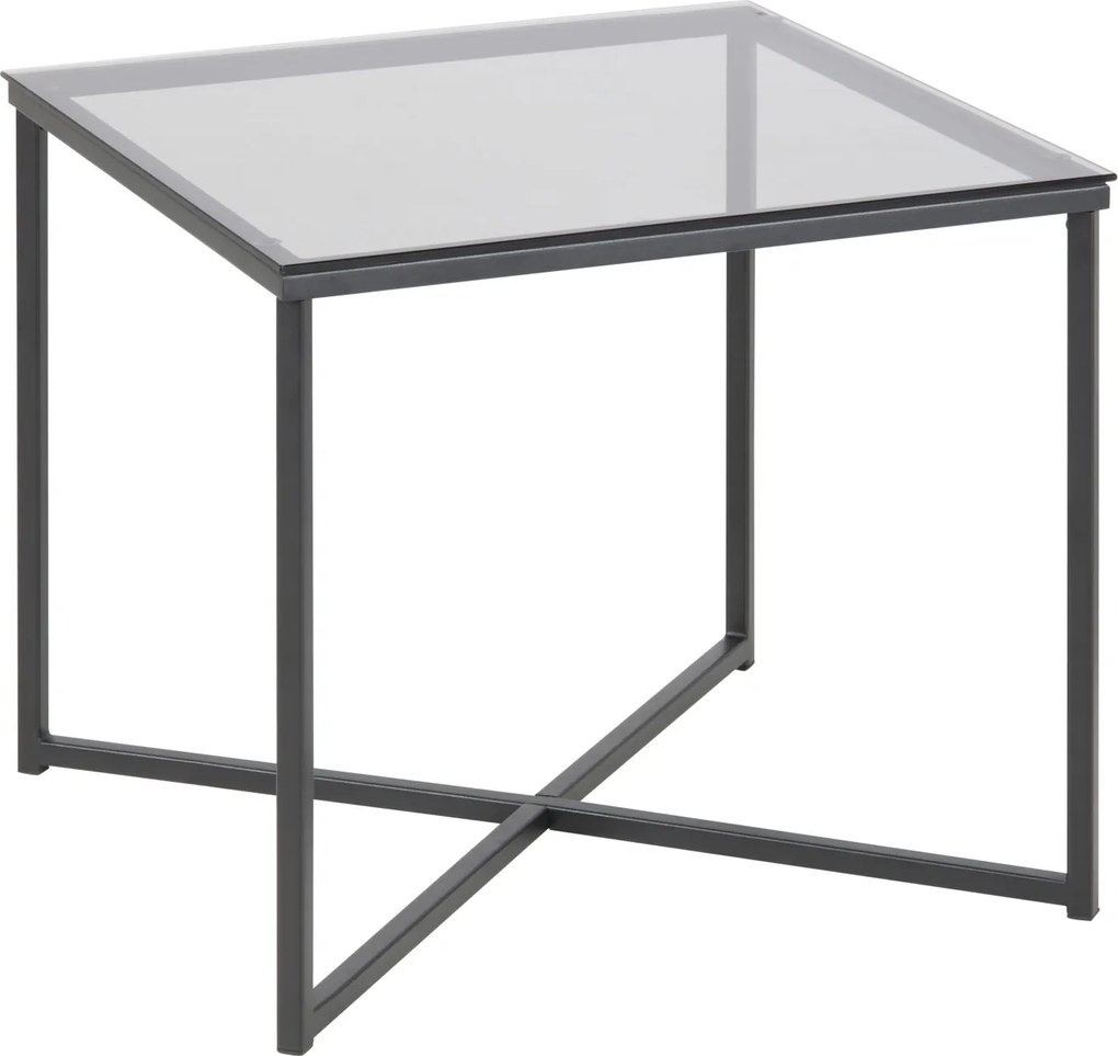 Bighome - Príručný stolík CROSS 50 cm, čierna