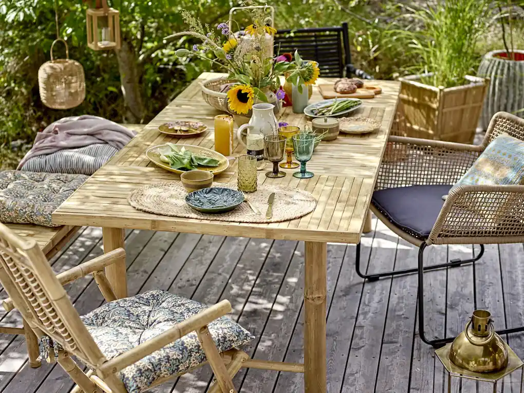 Bambusový jedálenský stôl sole 200 x 100 cm prírodný MUZZA | BIANO