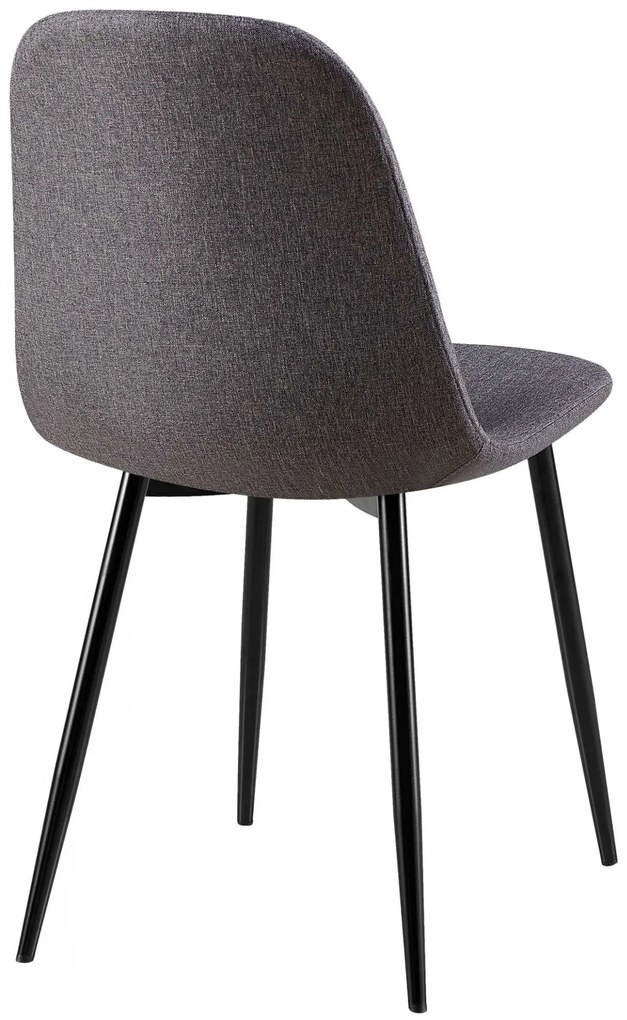 4x Stolička Giverny látka - tmavosivá