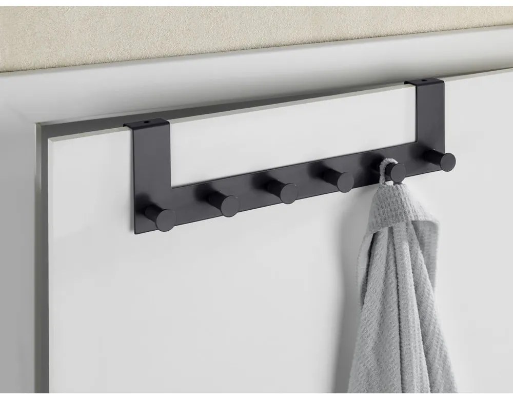 Čierny kovový vešiak na dvere 39 cm Celano – Wenko