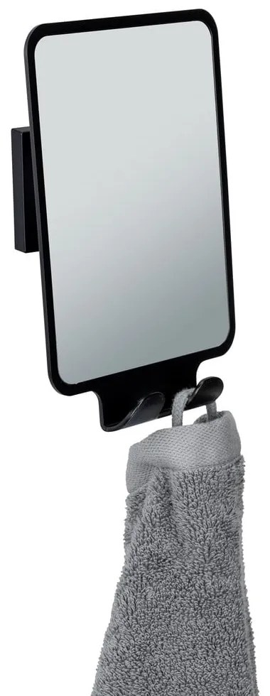 Kozmetické zrkadlo s vešiakom 14x19.5 cm Quadro Black – Wenko