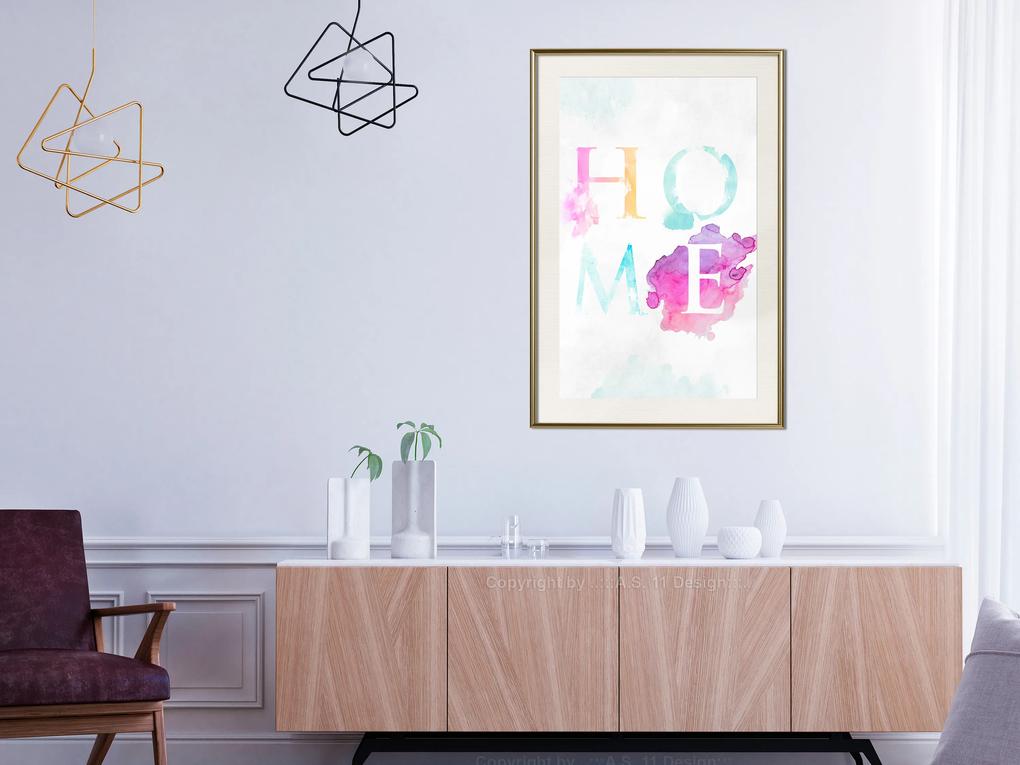 Artgeist Plagát - Rainbow Home [Poster] Veľkosť: 20x30, Verzia: Zlatý rám