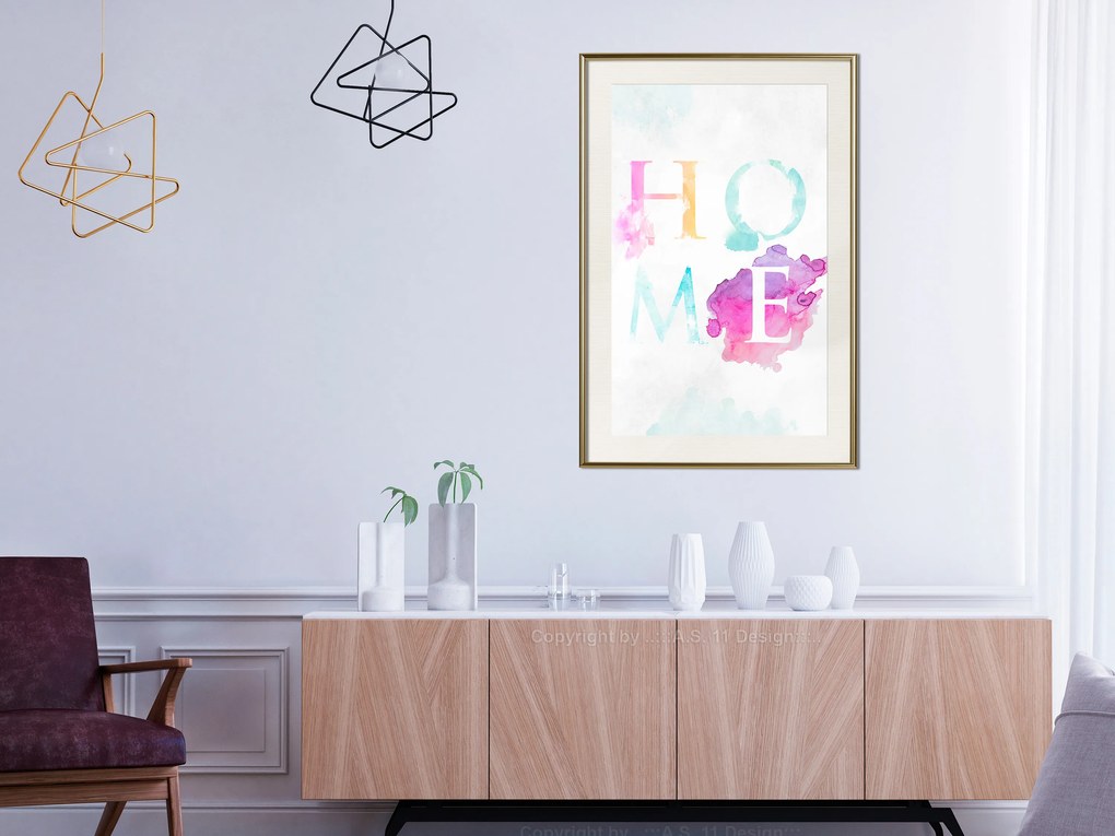 Artgeist Plagát - Rainbow Home [Poster] Veľkosť: 40x60, Verzia: Zlatý rám