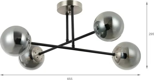 Brilagi - Prisadený luster MALIVA 4xE14/15W/230V matný chróm/dymová