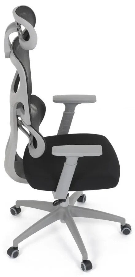 Kancelárska ergonomická stolička GRANT II — sieť, látka, sivá/čierna