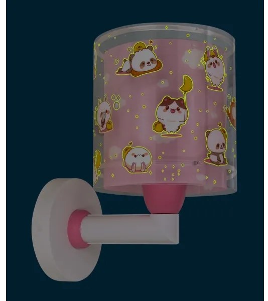 Dalber 41769S - Detská nástenná lampa KAWAII FRIENDS 1xE27/15W/230V ružová