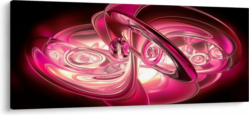 Obraz ružových fraktálov (120x50 cm)