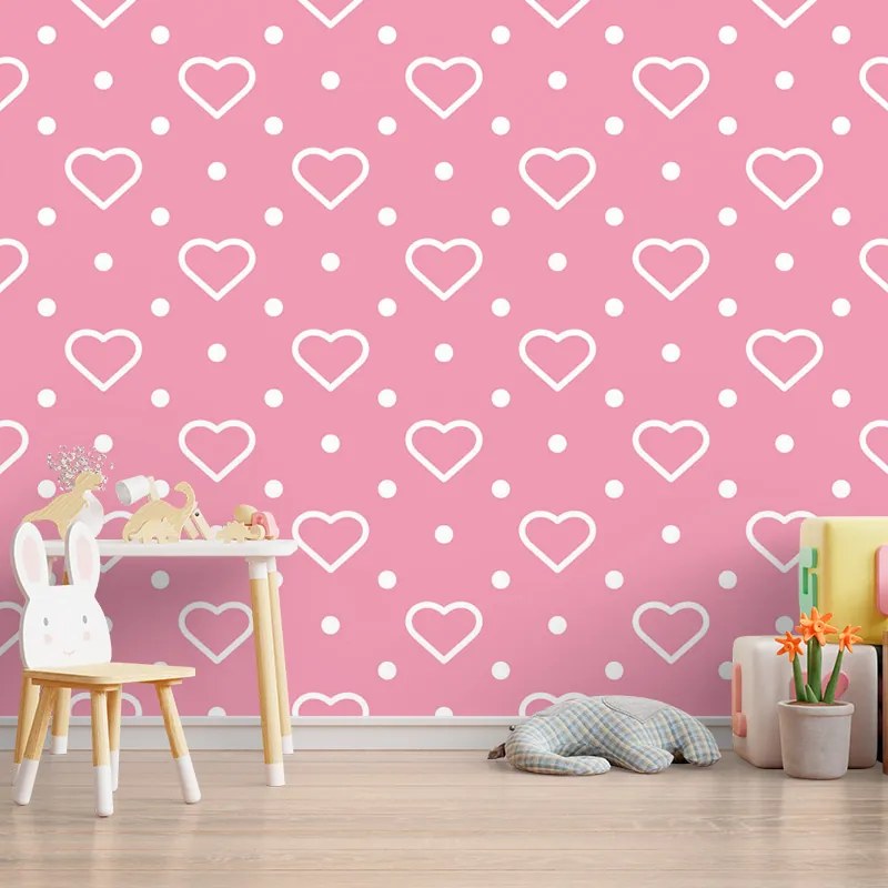 Sablio Tapeta Srdce a bodky - 125x75 cm