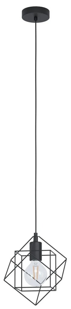 EGLO Závesné osvetlenie v škandinávskom štýle STRAITON, 1xE27, 60W, 24cm, čierne