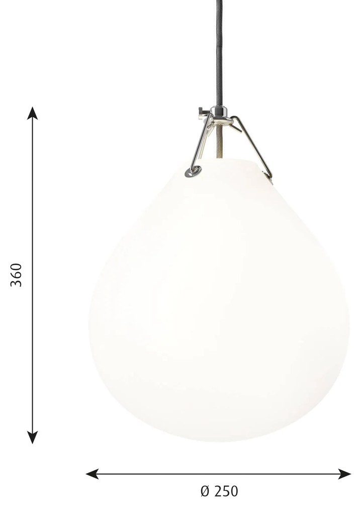 Louis Poulsen Moser sklenená závesná lampa Ø 25 cm