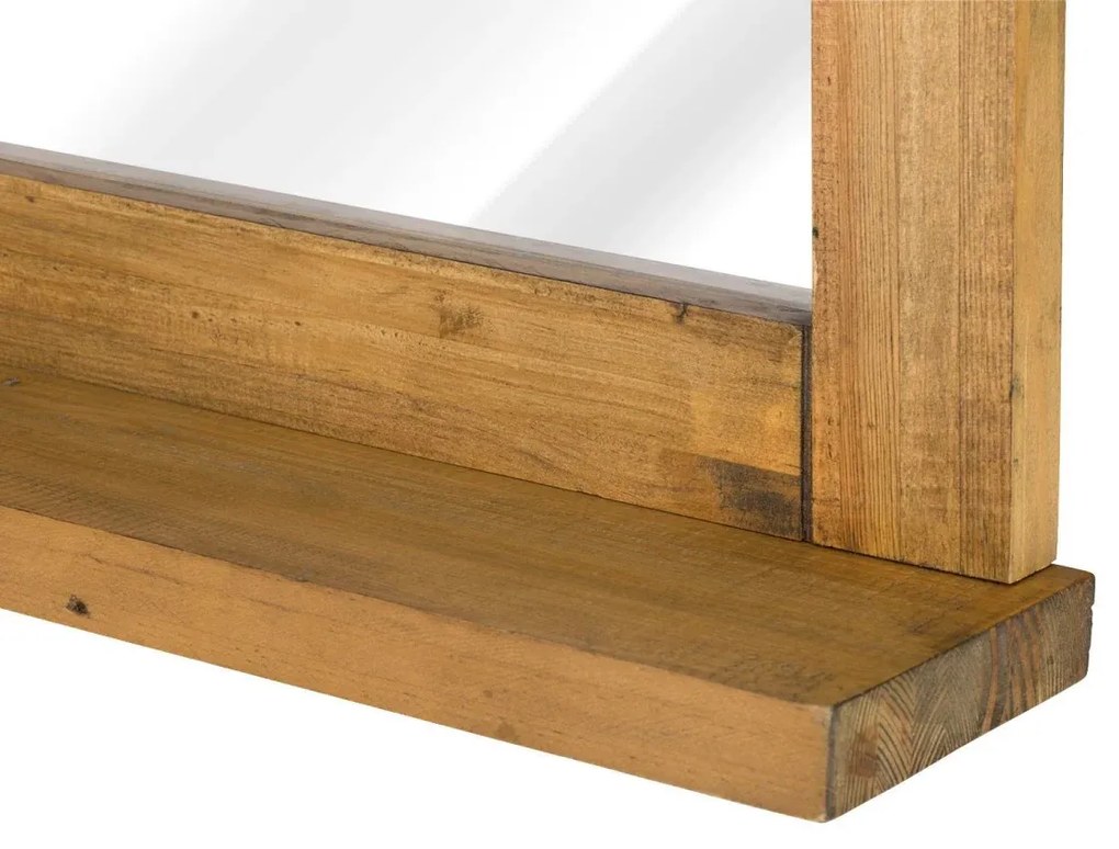 furniture-nabytek.cz - Masivní koupelnové zrcadlo Rangún z recyklované borovice, lakované, hnědé – 70×12×77 cm