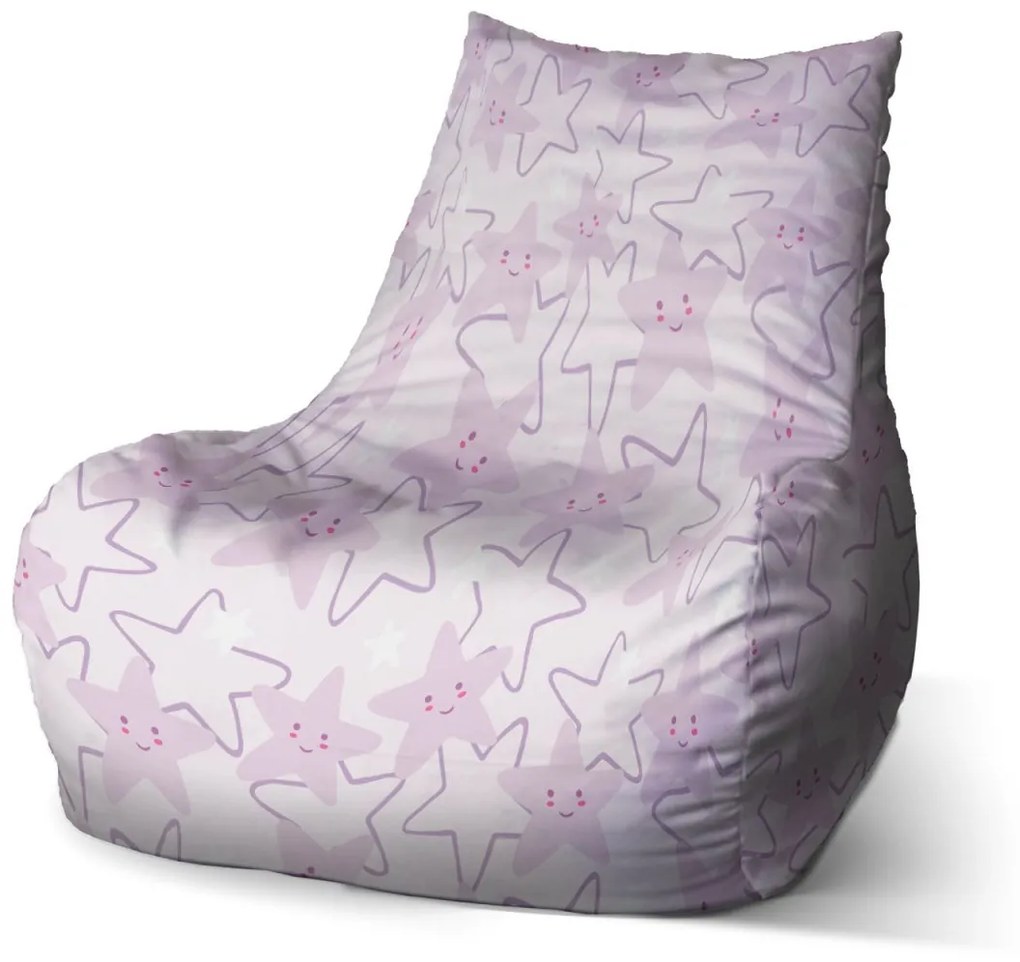 Sablio Sedací vak Bean Veselé hviezdy - 100 x 90 x 45 cm