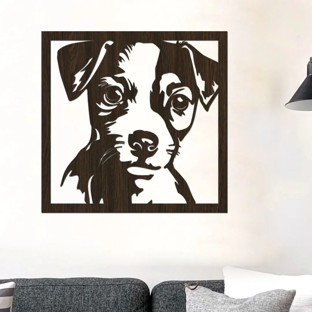 dřevo života Drevená dekorácia psíka Jack Russel teriér Rozmery - cm: 40x40, Zvoľte farbu dekoru: Orech