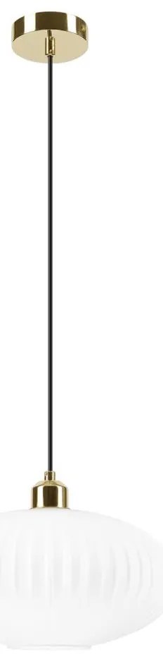 Luster na lanku HARMA 1xE27/15W/230V pr. 30 cm biela/zlatá