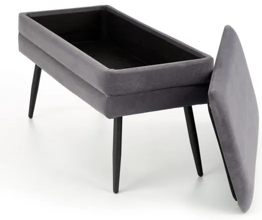 Lavica s úložným priestorom VELVA 37x78 cm šedá