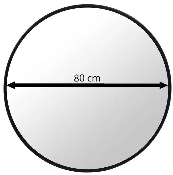 Zrkadlo 80 cm s čiernym rámom