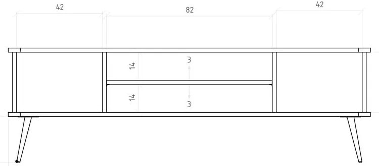 TV stolík z dubového dreva v prírodnej farbe 180x57 cm Kula - The Beds