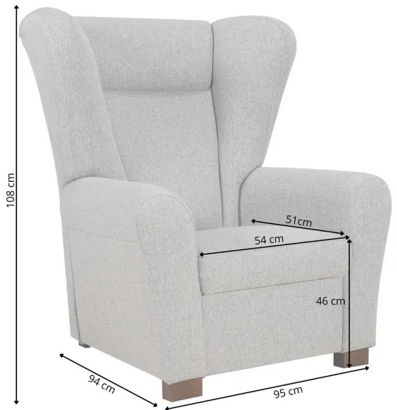 Kreslo ušiak VIVA čierne