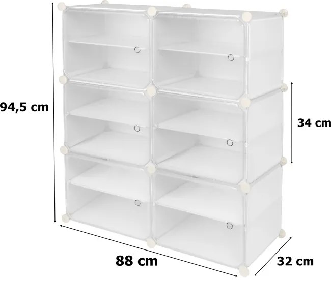Úložné boxy na topánky PETRA biele