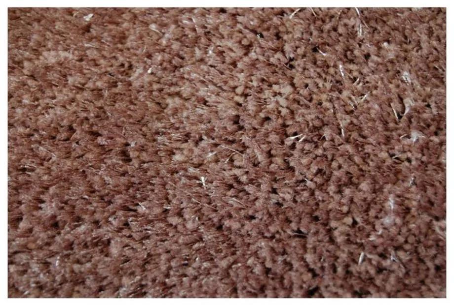Luxusný kusový koberec Shaggy Verona hnedý 80x150cm