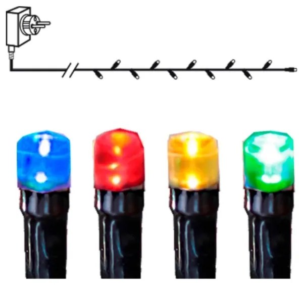 Eglo 410711 - LED Vonkajšia vianočná reťaz SERIE LED 80xLED 8m IP44 multicolor