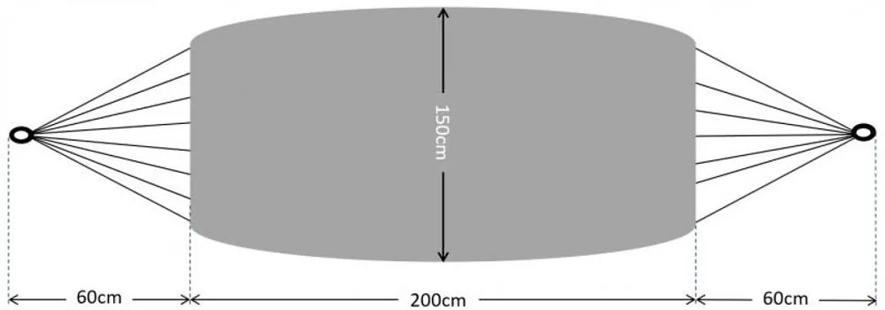 Chomik Závesná hojdacia sieť 200x150 cm-nosnosť 200 kg, sivá
