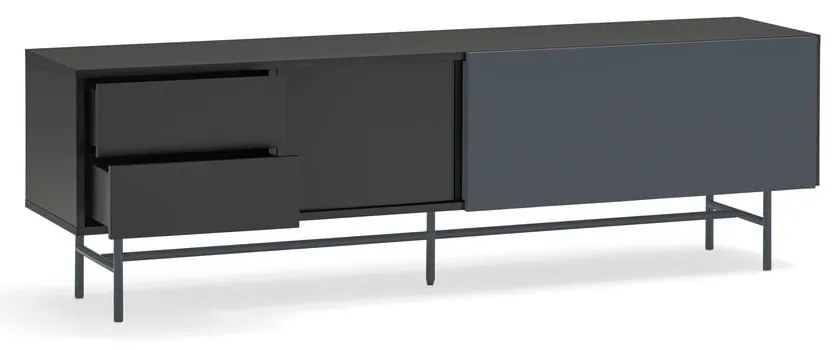 Čierno-antracitový TV stolík 180x56 cm Nube – Teulat
