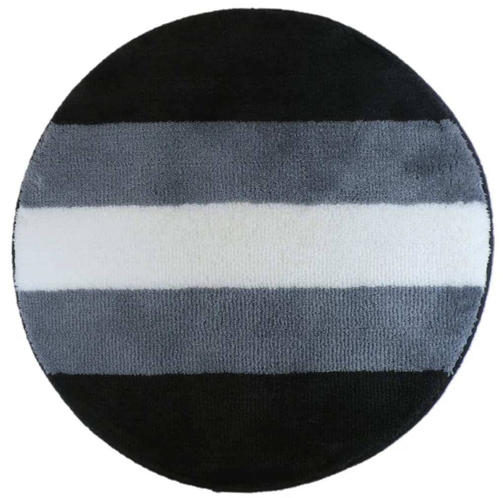 ROUTNER Kúpeľňová predložka BARLETTA Sivá 10703 - Sivá / Kruh Ø 90 cm 10703