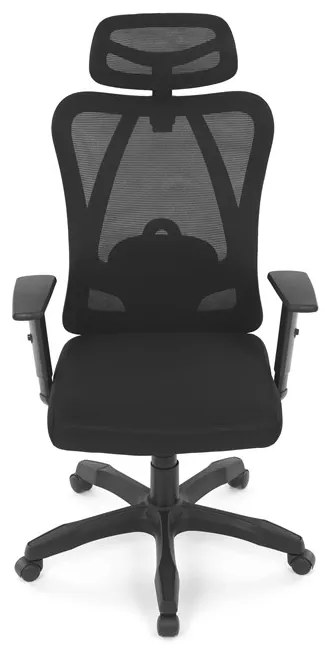Kancelárska ergonomická stolička MANET — sieťovina / látka, čierna