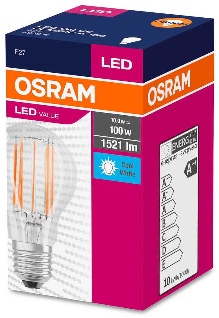 OSRAM LED žiarovka VALUE, E27, A60, 8,5W, 806lm, 6500K, studená biela