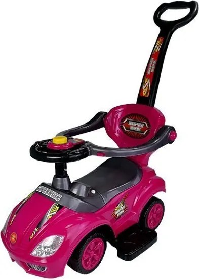 LEAN CARS Mega Car 3v1 Push Ride Pink