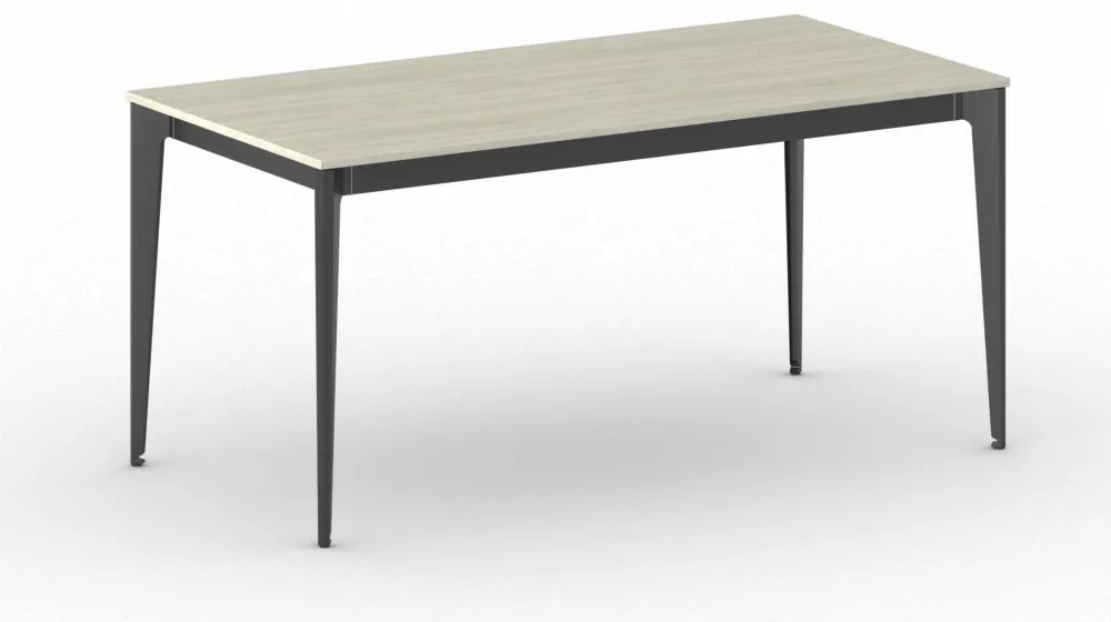Rokovací kancelársky stôl PRIMO ACTION, 160x80 cm, čierna podnož, dub prírodný