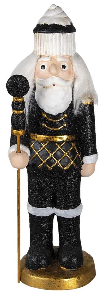 Vianočné dekorácie soška Luskáčik v čiernom obleku  - 15*15*50 cm