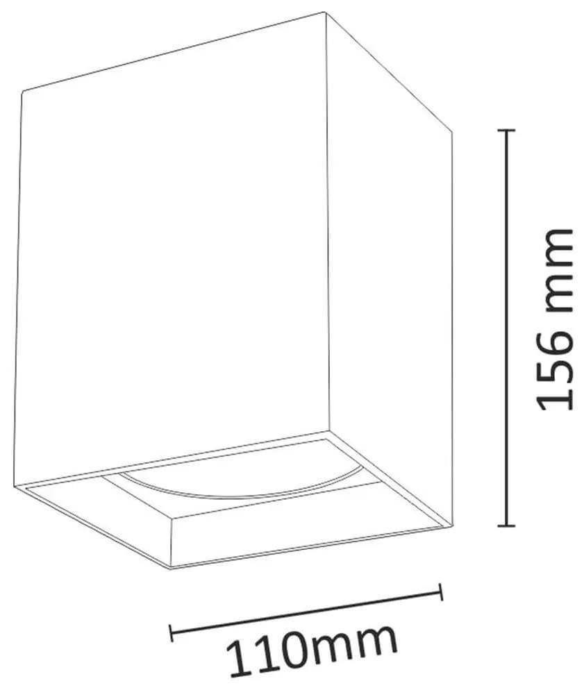 Povrchová štvorcová montáž JUPITER K11 DOWNLIGHT E27 Black