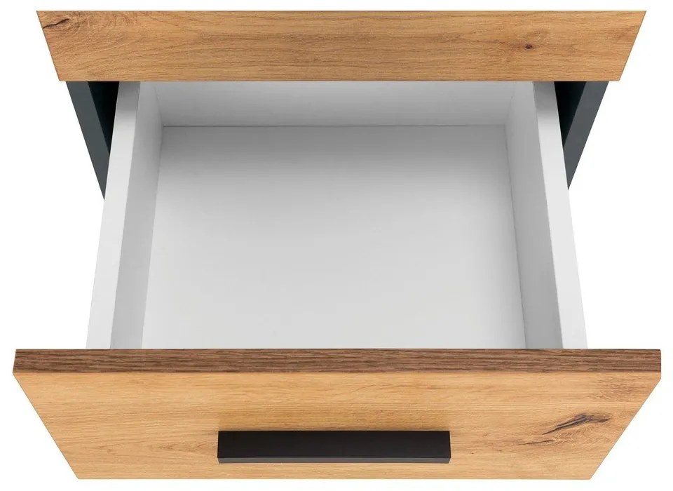 Vysoká úzka kúpeľňová skrinka v dekore duba v prírodnej farbe 130x35 cm Malika – Støraa