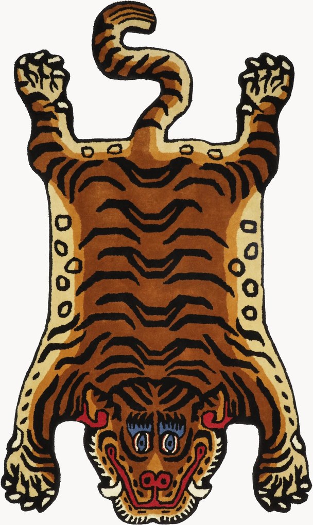 Ručne všívaný vlnený koberec Tiger
