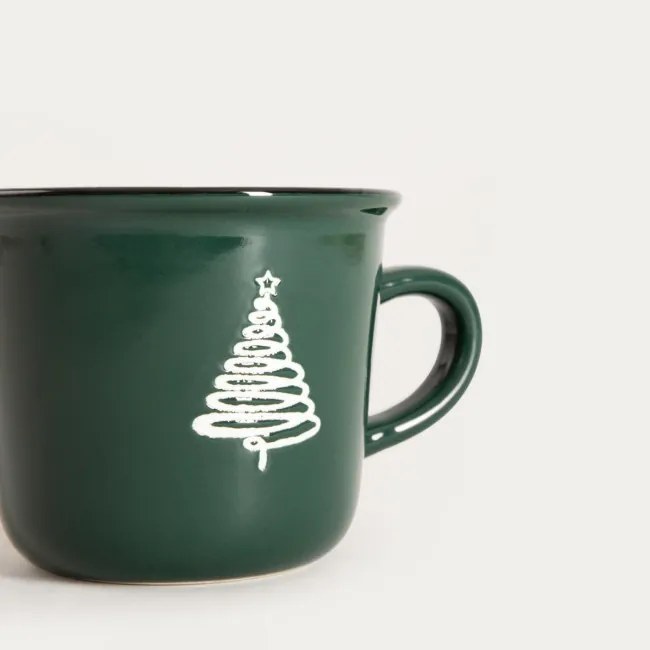 Hrnček SOLENE s vianočným stromčekom, zelený 761607 300 ml