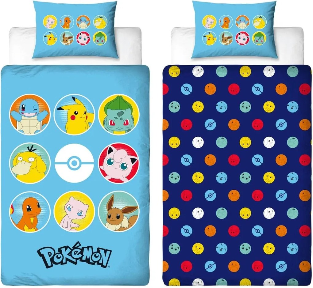 Detské obliečky POKÉMON TEAM farebné Rozmer obliečky: 70 x 80 cm | 140 x 200 cm