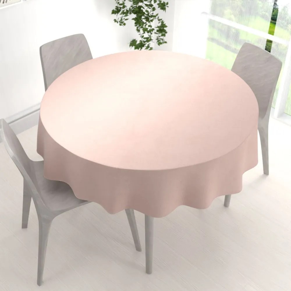 Biante Veľký zamatový okrúhly obrus Velvet Premium SVP-043 Púdrovo ružový Ø 150 cm